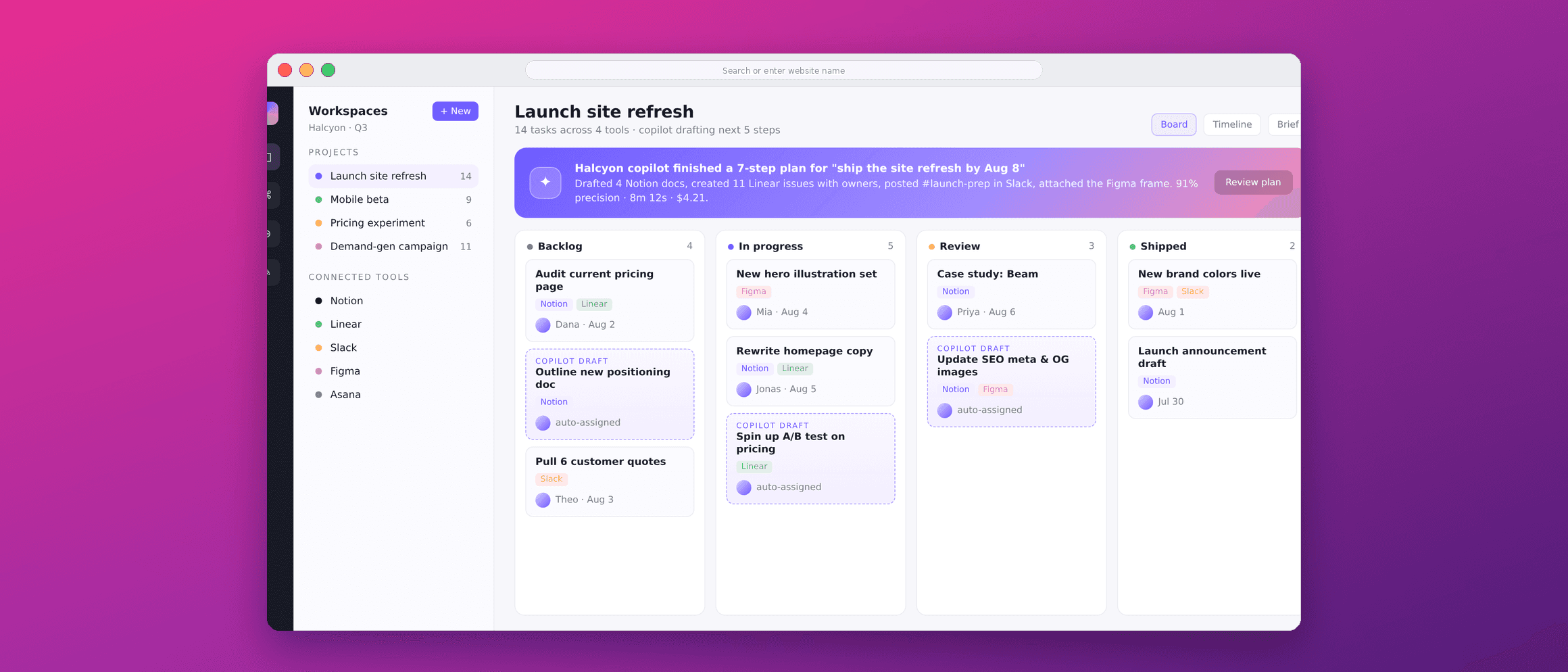 AI agent on top of a SaaS application stack