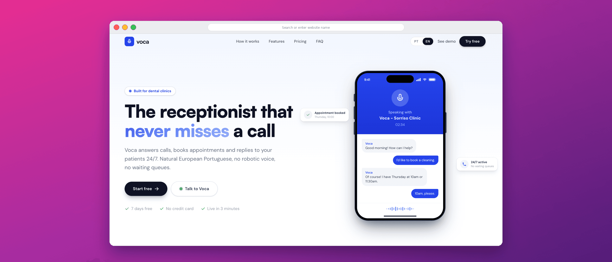 Voca — universal voice-bot product for SMBs